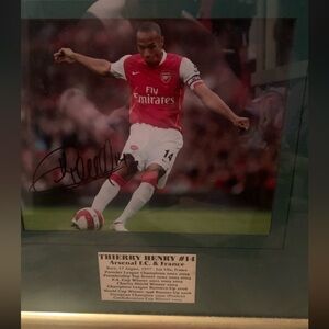 Beautifully Framed Thierry Henry Signed Photo Arsenal FC W/ COA